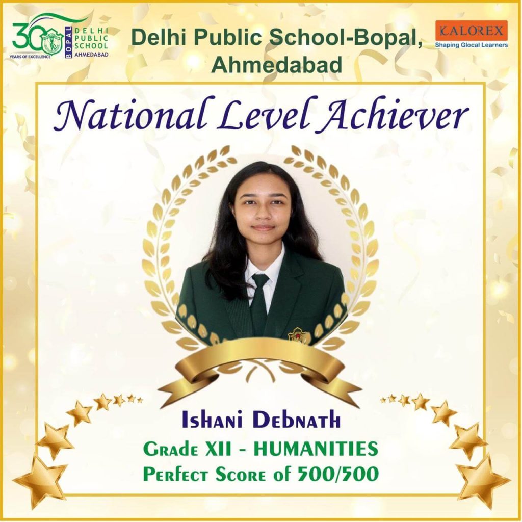 Ishani Debnath Perfect Score in CBSE Board Exam DPS Bopal (1)